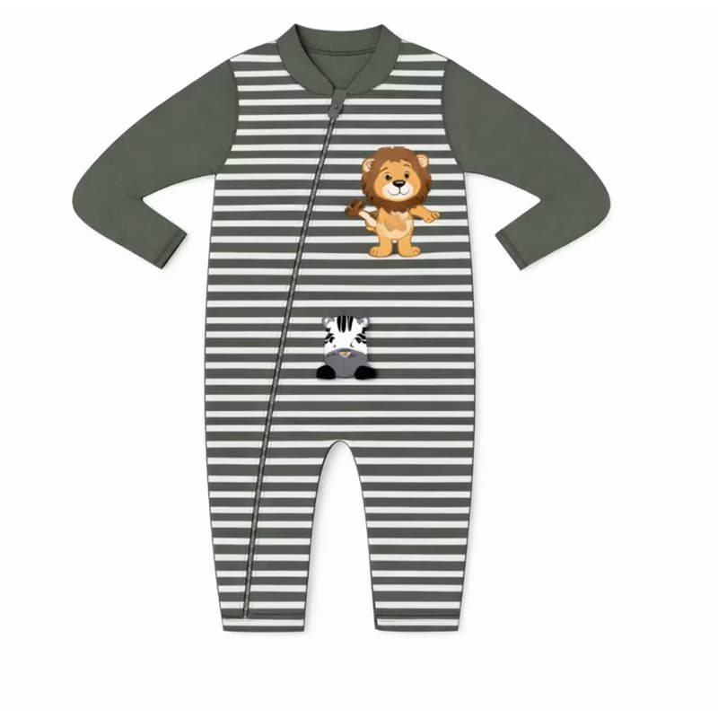 Macacão de Bebê Masculino em Suedine 100% Algodão | Praticidade com Zíper Diagonal (RN ao GG)