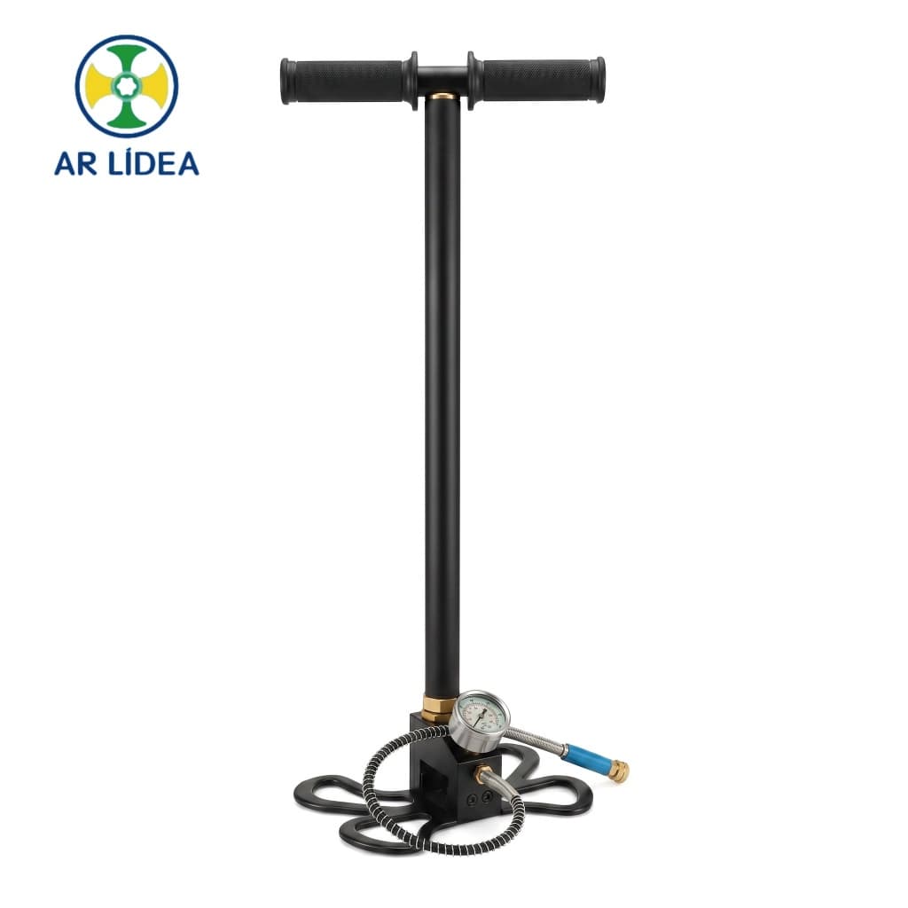 Bomba PCP Manual 300BAR 4500PSI Alta Pressão com Filtro de Ar e Base Dobrável