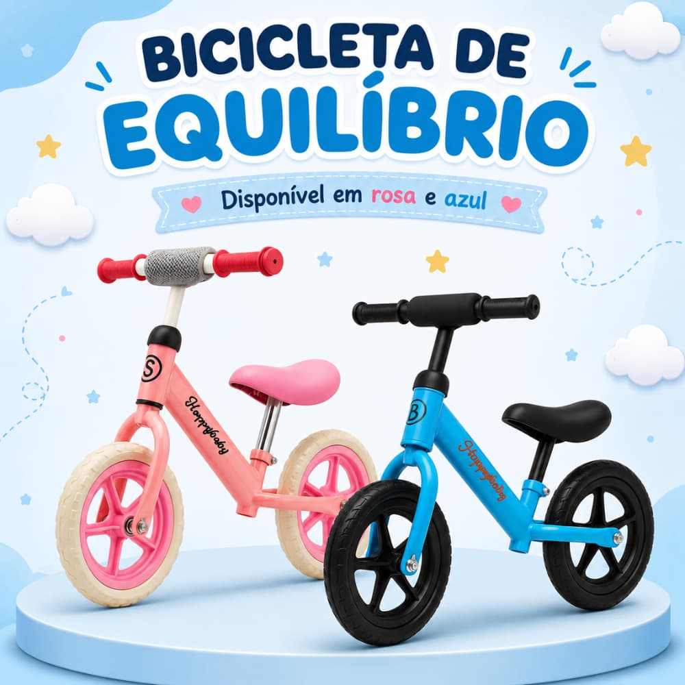 Bicicleta Equilíbrio Infantil sem Pedal Leve Roda Anti-furo Presente Premium Diversões