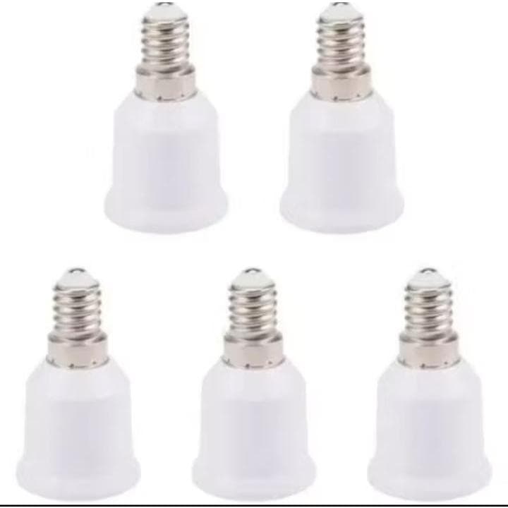 kit 5 pç Adaptador Bocal E14 Para E27 Soquete Lâmpada Led Vela