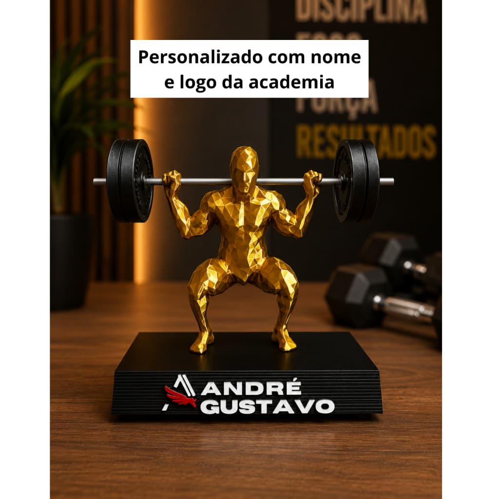 Troféu Personalizada Agachamento | Presente para Personal Trainer e Academia