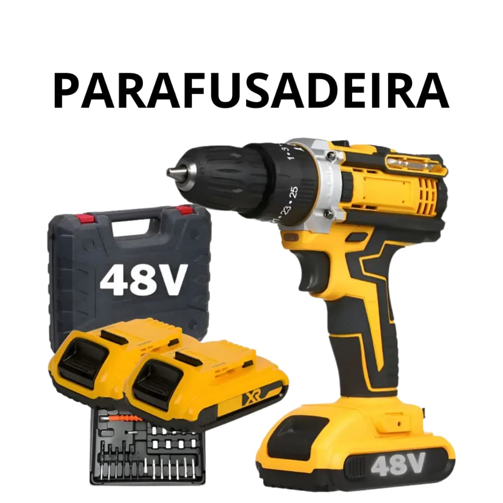 Parafusadeira 48V Carregador Bivolt Sem Fio Kit Completo!!!!