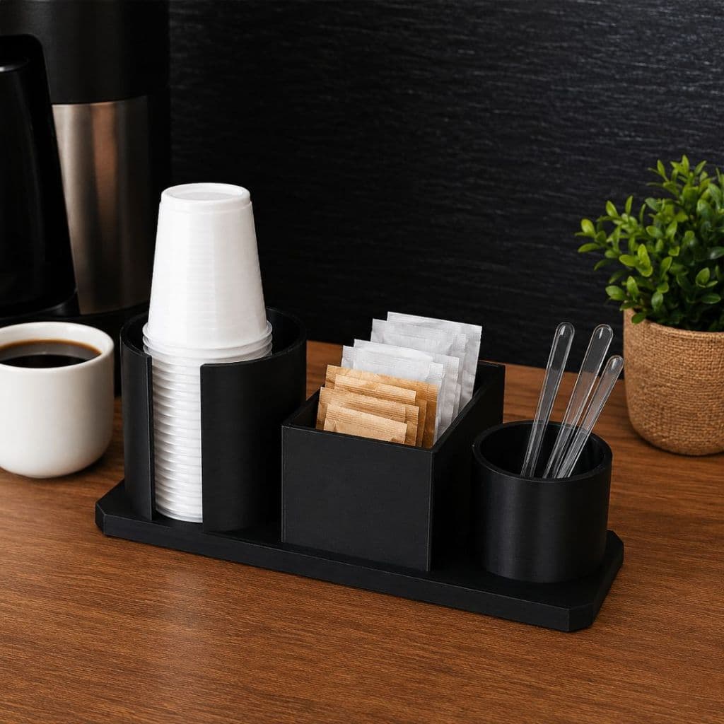 Organizador Cantinho do Café Porta  Copos 70ml Porta Açúcar Porta Colher  Station Design Minimalista