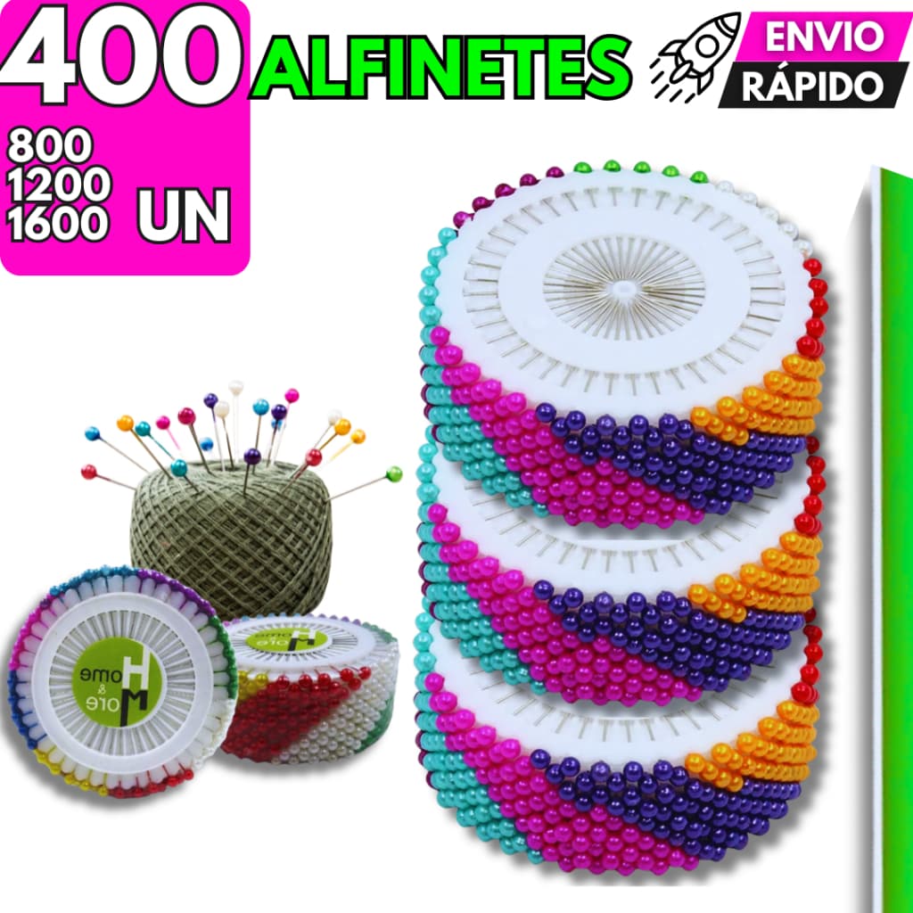 Kit 1600/1200/800/400 Alfinete Colorido Para Costura Alfinetes Artesanato Marcação Barra Costureira