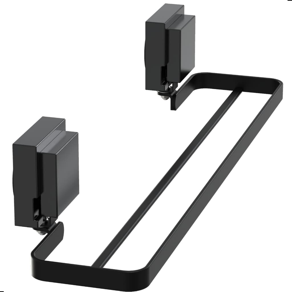 Porta Toalha de Banho Duplo com Ventosa Preto Max