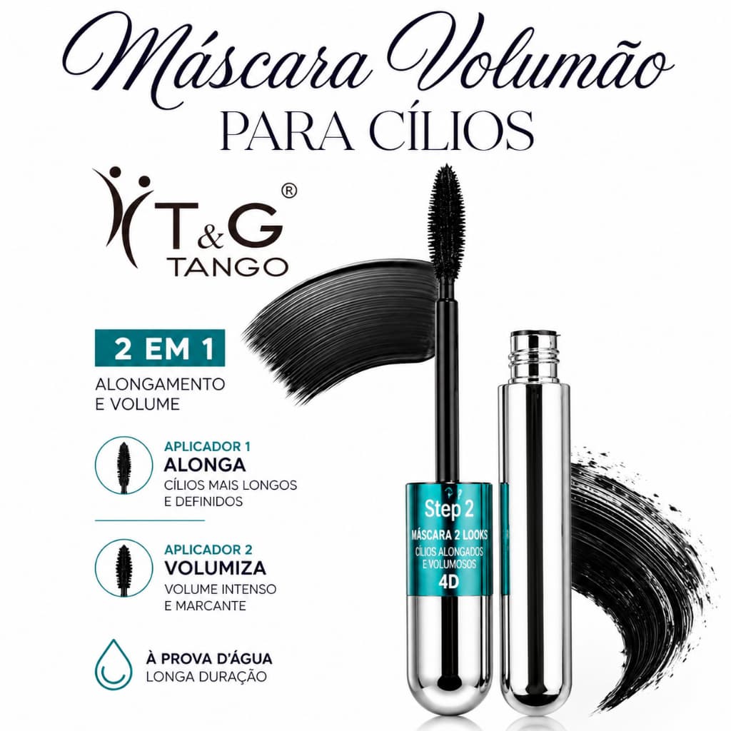 Máscara de Cílios 4D Tango 2 em 1 - A Prova D´'agua
