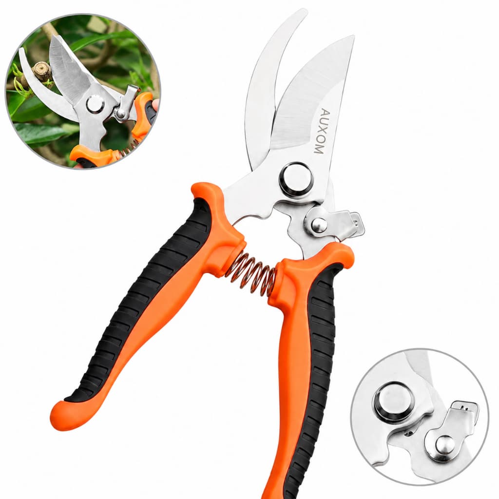 Tesoura Poda Super Afiada - Jardim Profissional Alicate aço - Trava de segurança - Corte arvores grama galhos Plantas