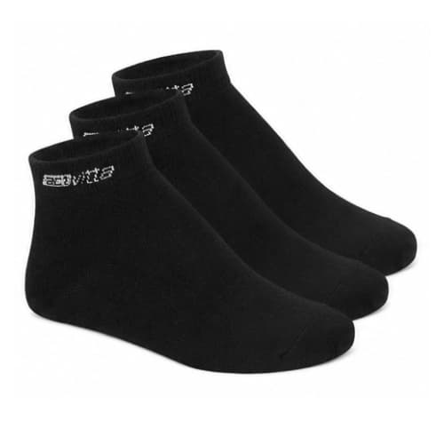 Kit 3 Pares Meia Actvitta Cano Curto Algodão - Conforto Premium - Tamanho 33 ao 38 - Preto