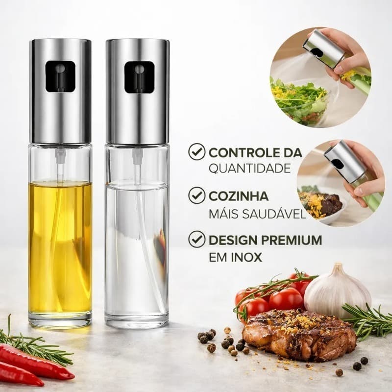borrifador de azeite inox 100ml Frasco de tempero para churrasco transparente