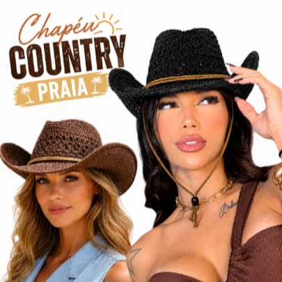 Chapéu Feminino Country Estilo Cowboy Praia 🤠 Look Juliette & Virgínia