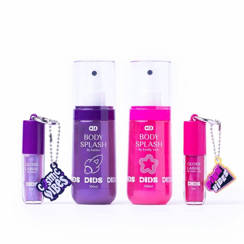 Kit  Emilly Vick + Katlen | 2 Body Splash 100ml + 2 Gloss Labial