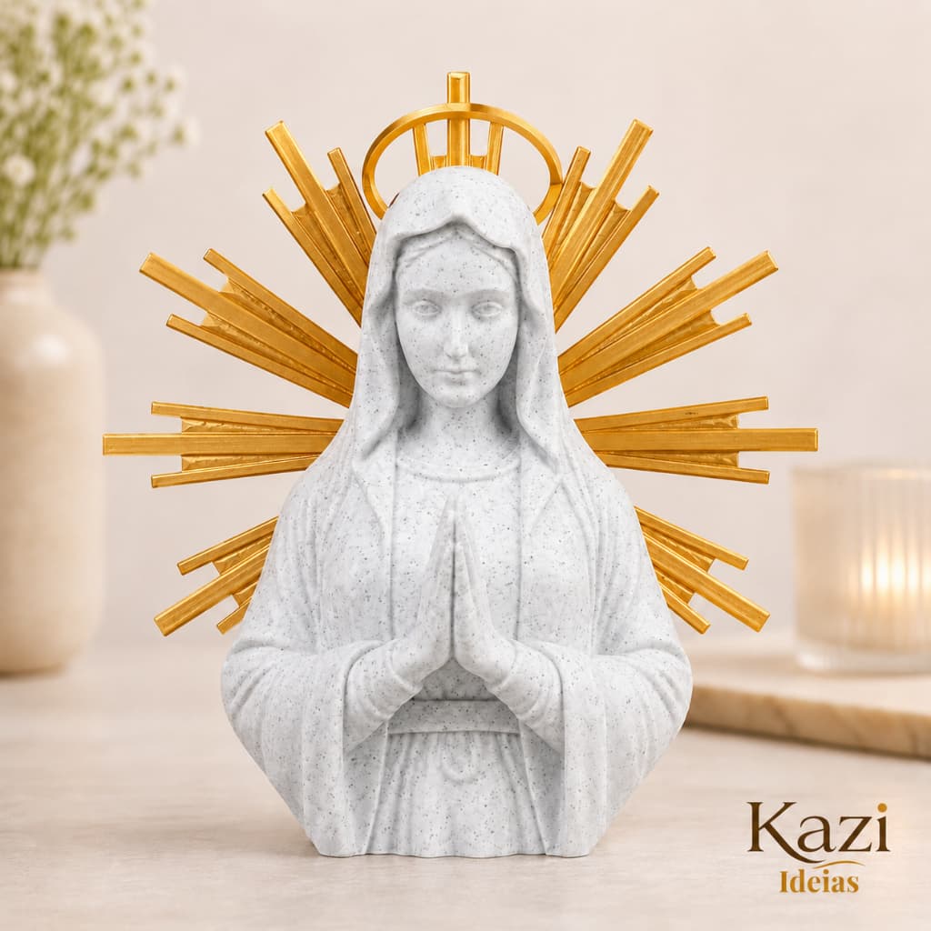 Nossa Senhora Aparecida Escultura Religiosa Virgem Maria Decorativa Minimalista para Altar Sala Quarto e Presente