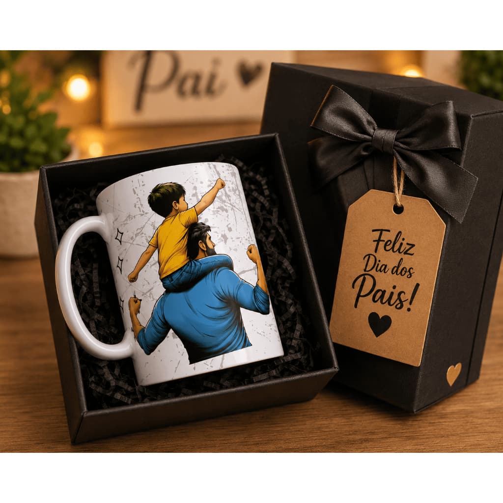 Caneca Dia dos Pais Personalizada Pai Melhor Amigo Para Sempre Cerâmica 325ml Presente para Pai