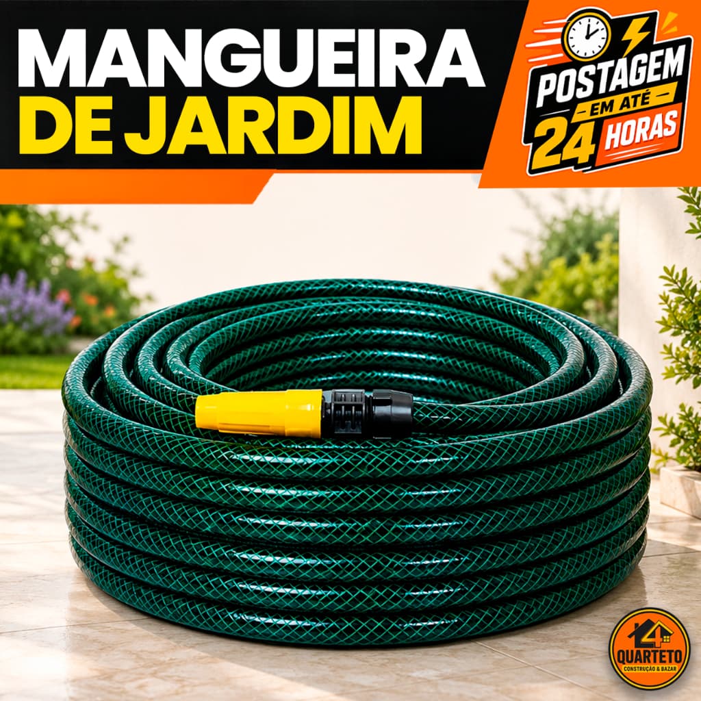 Mangueira de Jardim Verde com Conector Rápido para Torneira