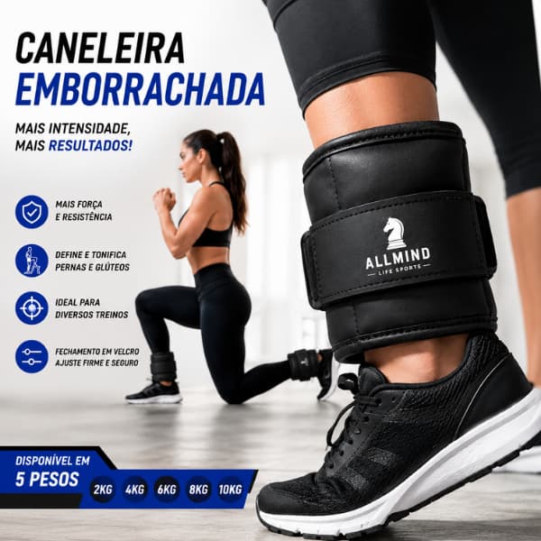 Caneleira de Academia Caneleira Fit 2kg 4kg 6kg 8kg 10kg Academia Musculação Fitness Treino Funcional Tornozelo