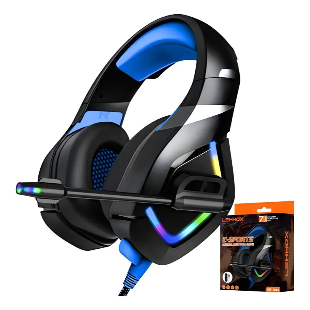 Fone De Ouvido Gamer Led Com Fio Usb Mic Lehmox Hyper Gt