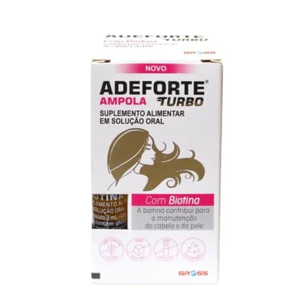 Adeforte Turbo + Biotina 3ml – Suplemento Líquido para Cabelos, Pele, Unhas