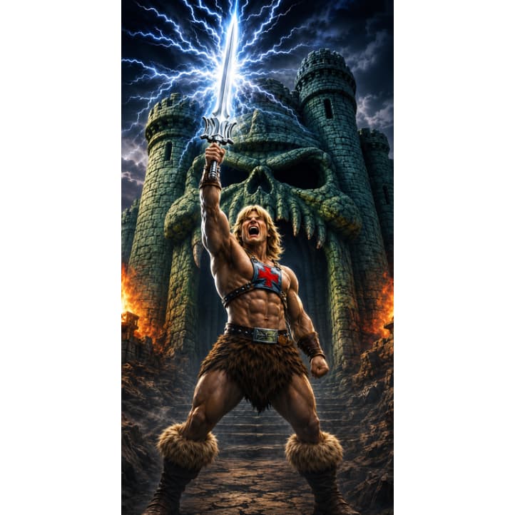 Toalha de  Banho HE-MAN Transforme seus momentos de lazer com a Toalha de Praia e Piscina Estampada  Com estampa criativ
