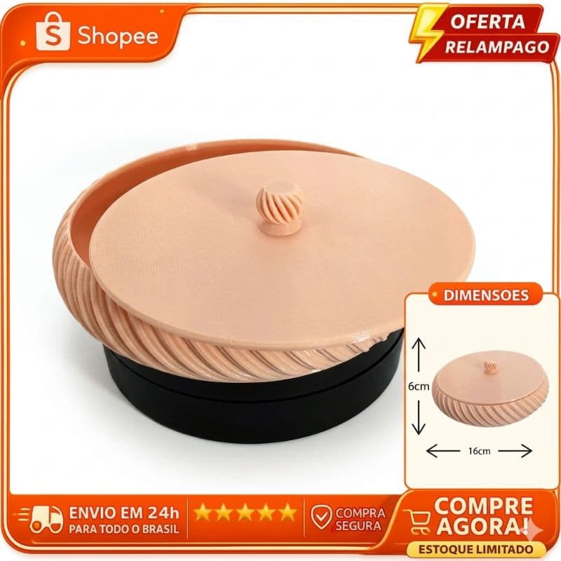 porta Joias  Bijuterias organizador de joias anéis  brincos pulseiras cordões colares grande 16 cm Decorativo multiuso