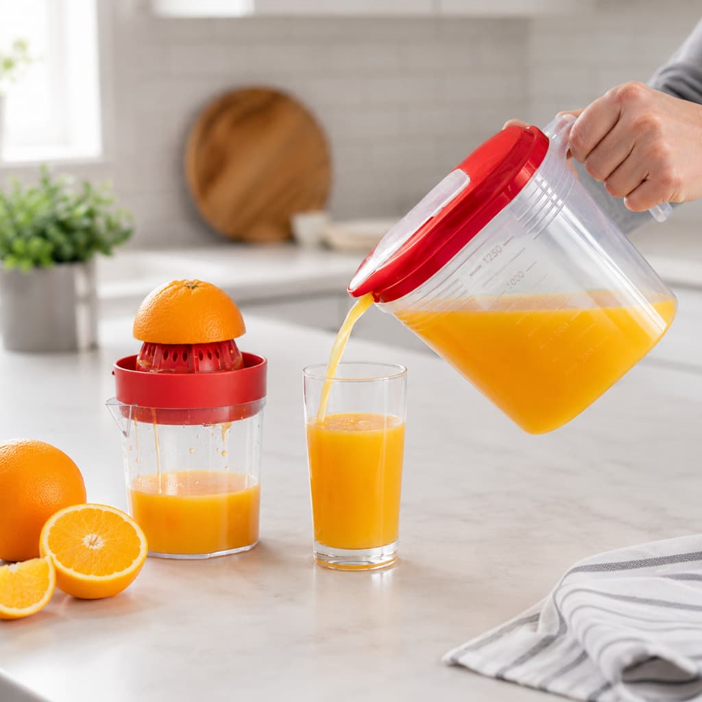Kit Jarra Nitron 1,4L com Tampa Flip Top e Espremedor de Frutas Manual