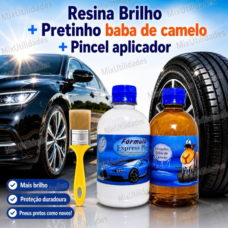 PRETINHO BABA DE CAMELO + RESINA BRILHO + PINCEL APLICADOR, ESCOLHA. ENVIO RAPIDO