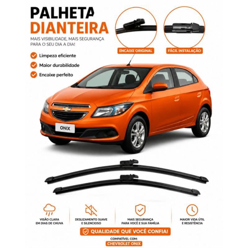 Jogo de Palheta de Para-brisa dianteiro do Chevrolet Onix 2012 até 2017