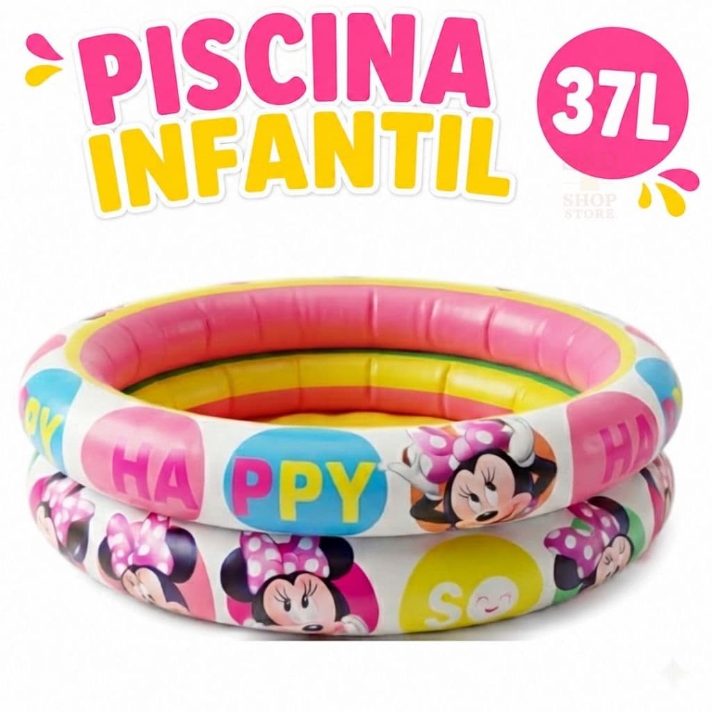 Piscina Infantil 37L Inflável para Bebês e Crianças -  Praia -  Piscina -  Bolinha