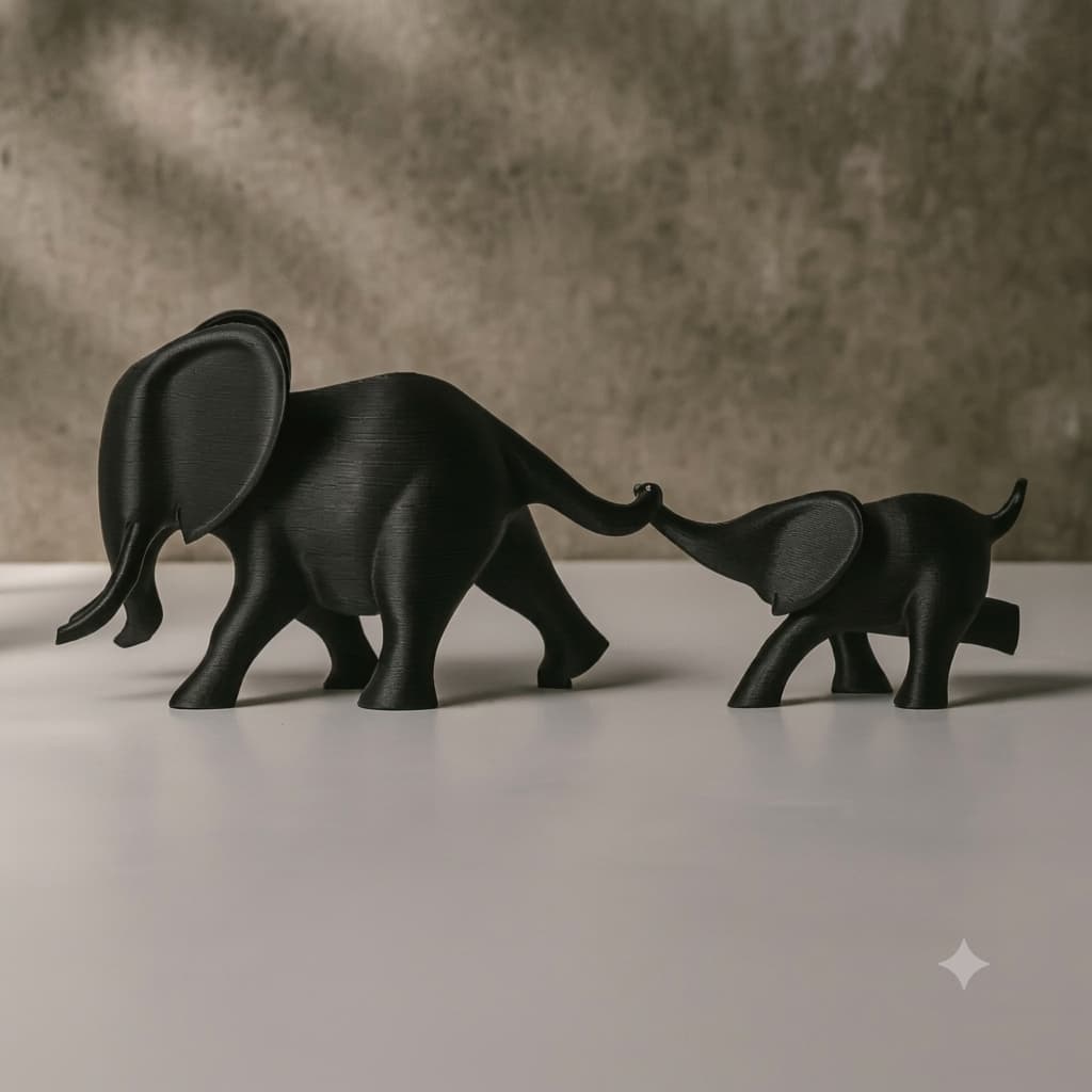 Estátua Elefante Família Decorativo Enfeite Sorte E Fortuna