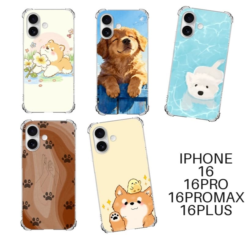 Capinhas de Celular TPU Iphone 16 16 Plus 16 Pro 16 Pro Max Cachorros Fofos Filhotes Filhotinhos Proteção Anti-Impacto