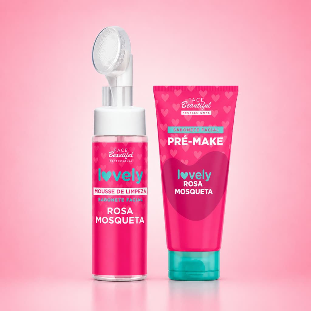 Kit Rosa Mosqueta Mousse Facial + Sabonete Pré Make | Limpeza Facial Hidratante e Suave