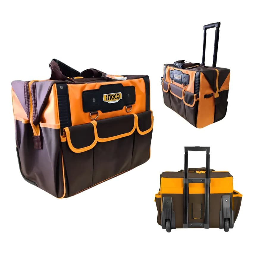 Bolsa Para Ferramentas 19 Bolsos C/ Rodas 20p - Ingco