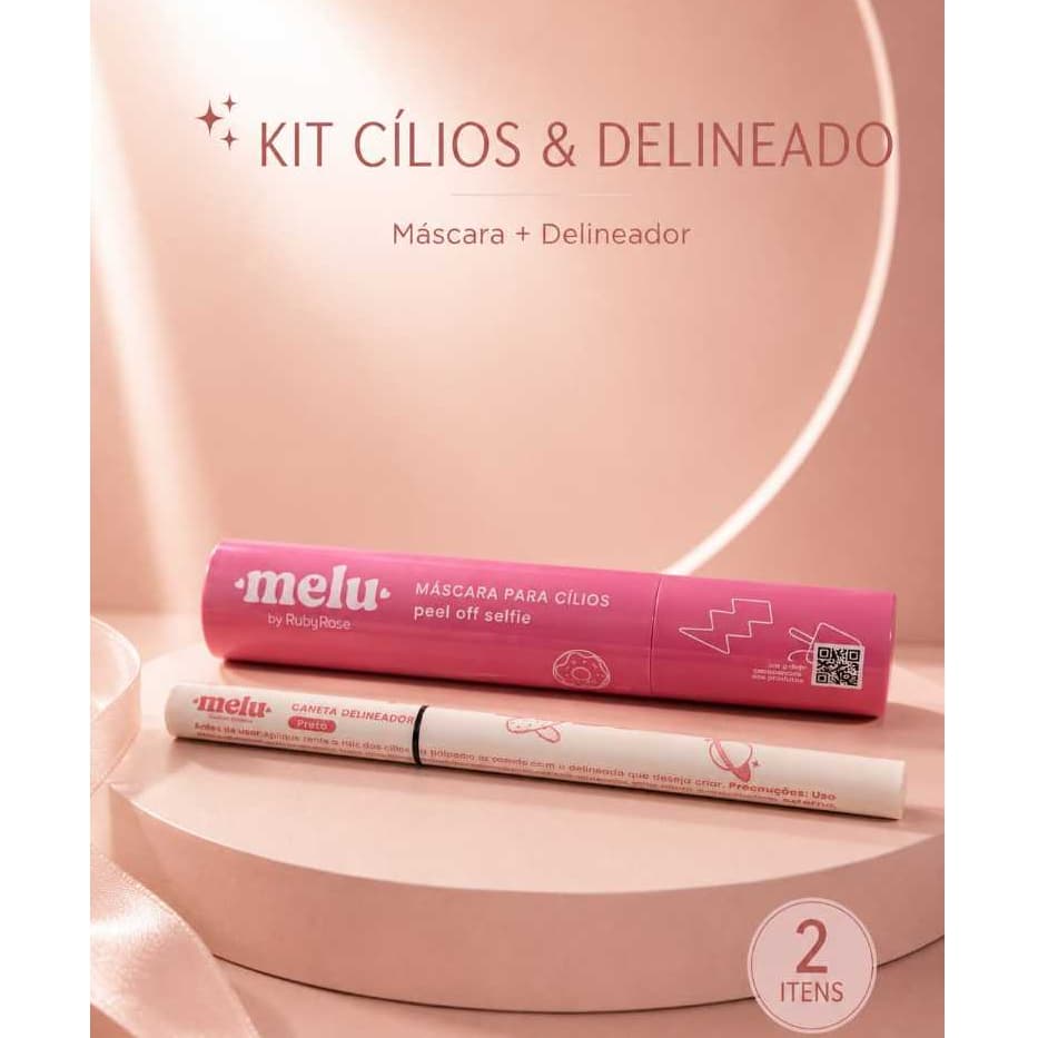 Kit Melu Máscara para cílios + Caneta Delineadora Melu by Ruby Rose