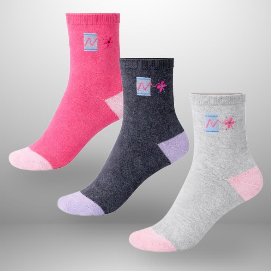 Kit 24 Pares Meias Feminina Cano longo Curto Juvenil  Confortável Algodão Premium