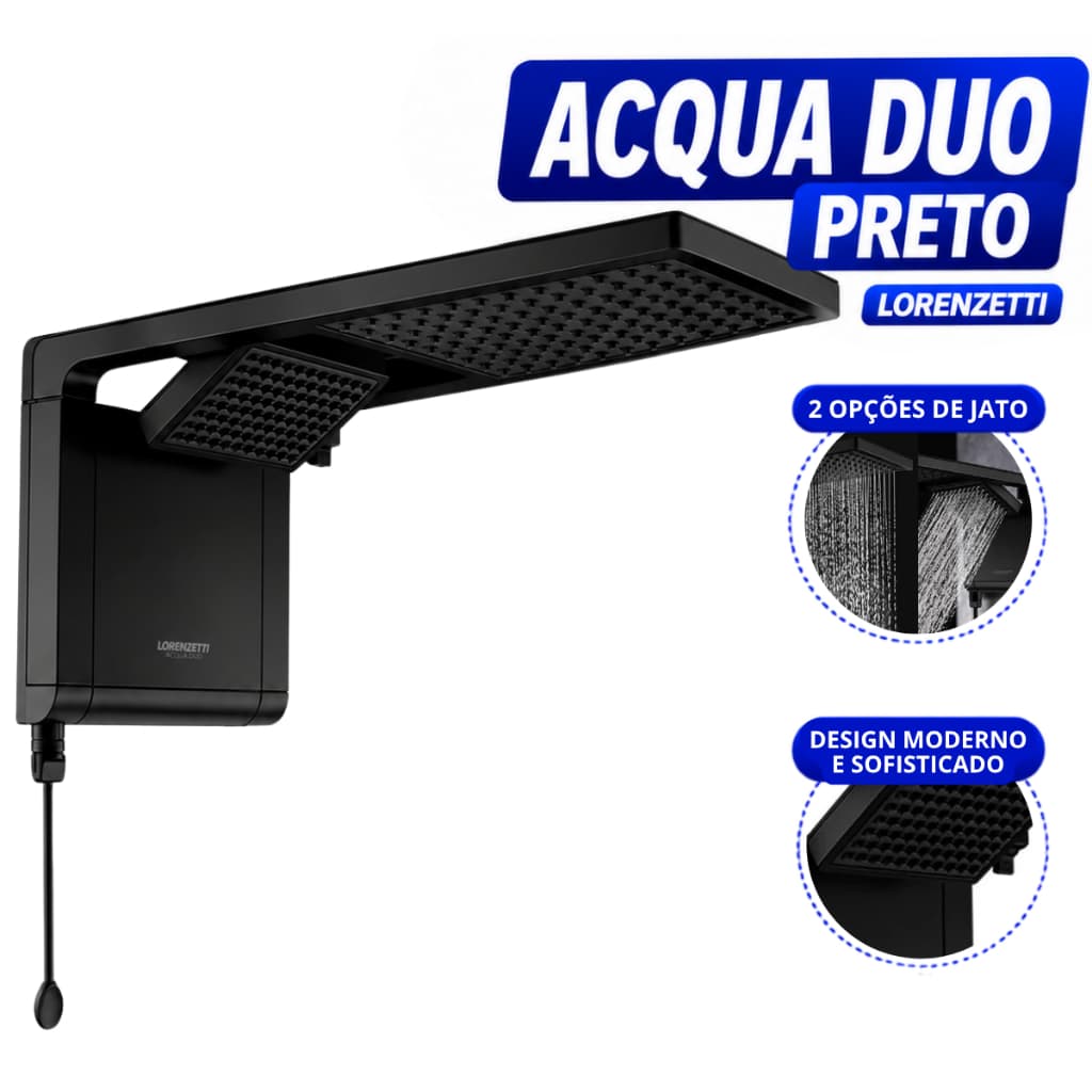 Chuveiro Lorenzetti Acqua Duo Eletrônico 220V  com Ducha e Chuveiro 2 em 1 Grande Espalhador