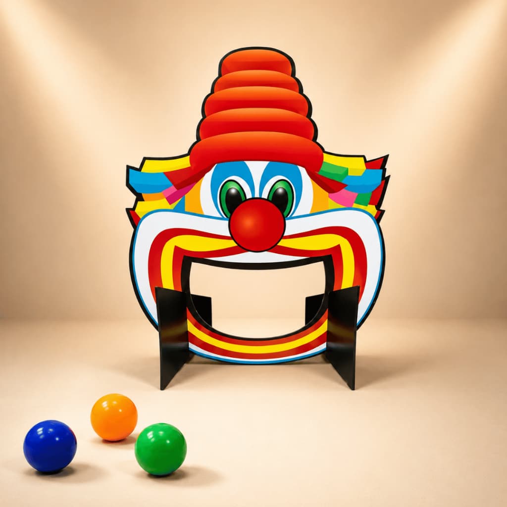 Kit Painel junino boca de palhaço 45x45 cm com bolinha jogo decoração festa junina