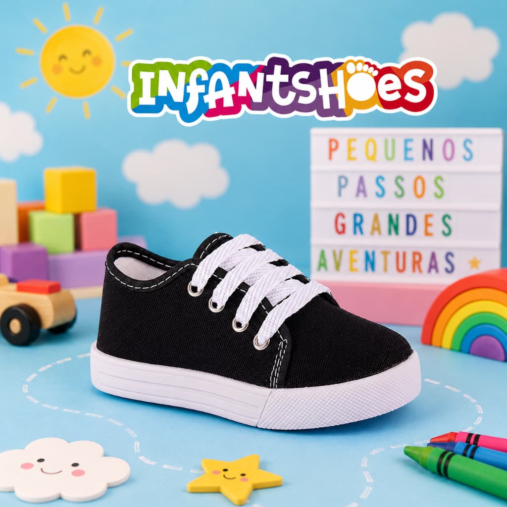 Tênis Infantil Unissex Cano Baixo Estilo Star Casual Escola Passeio Leve Antiderrapante Confortável