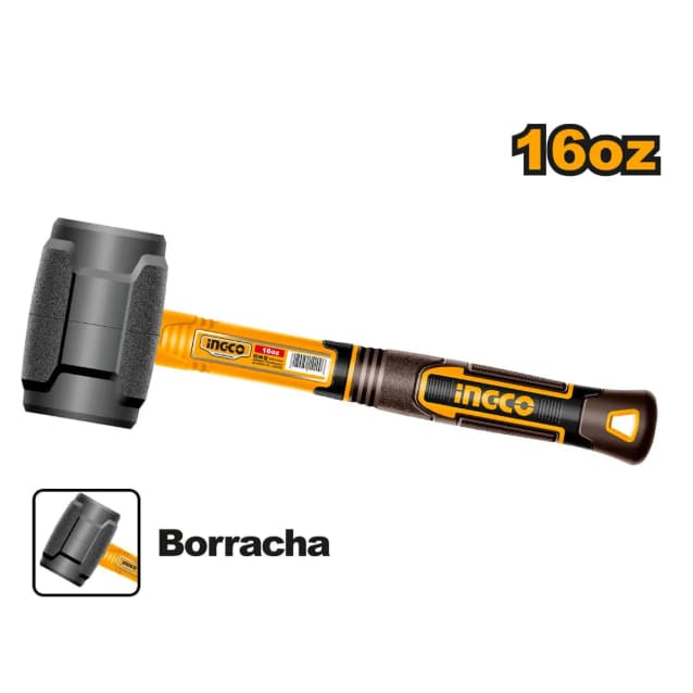 Martelo De Borracha 450g Preto - Ingco