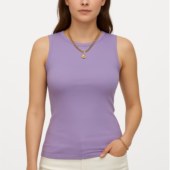 Regata Visco Feminina Moda Verão Malha Viscolycra Lisa Colorida