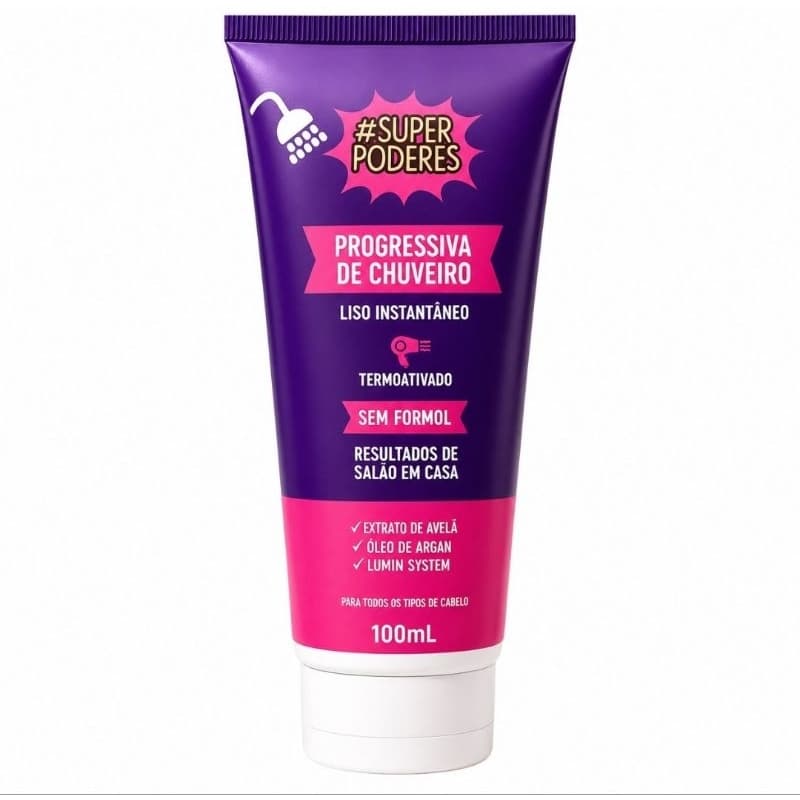 Progressiva de Chuveiro Super Poderes Sem Formol 100ml | Efeito Liso Imediato
