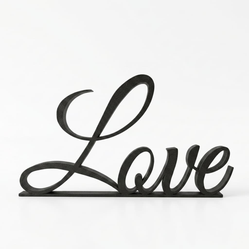 Letreiro Love De Mesa Enfeite Palavra Decorativa Sala Quarto Casal Minimalista 3D