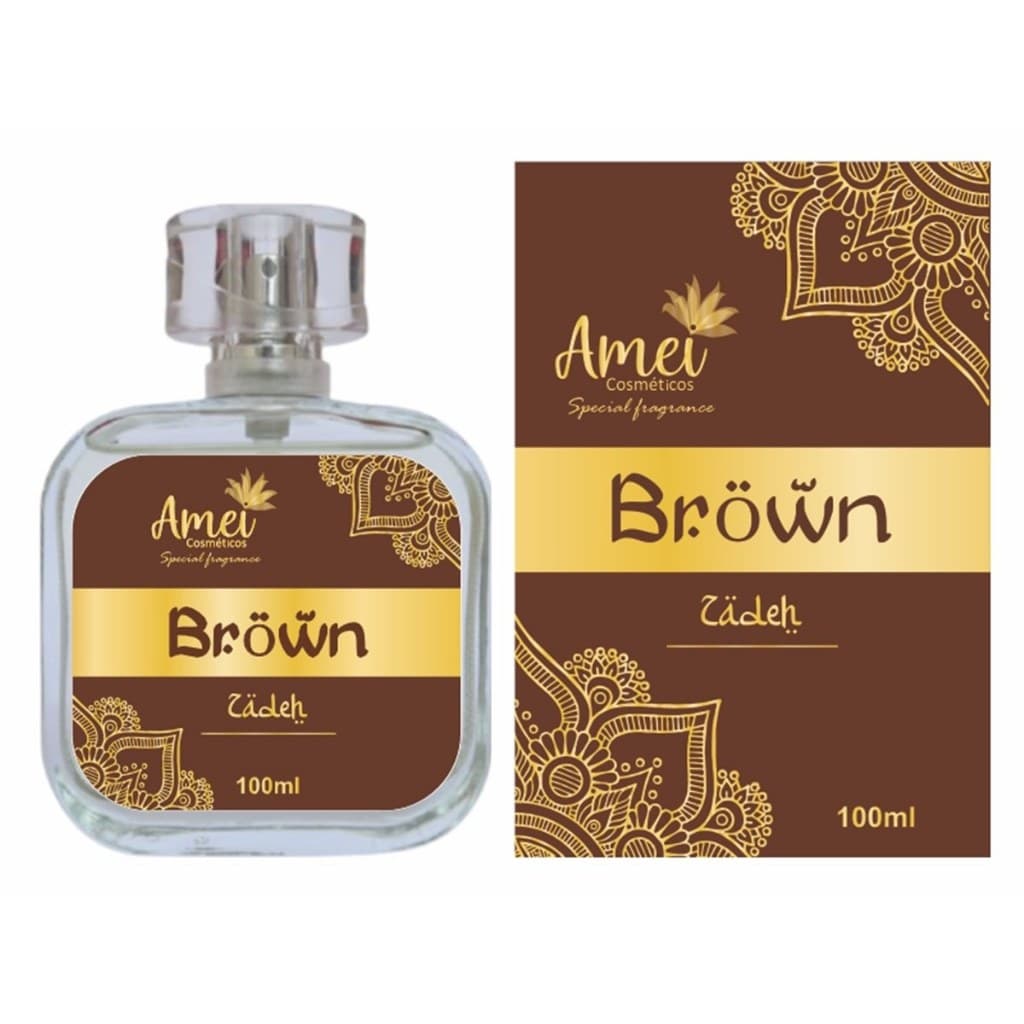 Perfume Masculino Brown Amei Cosméticos 100ml Fragrância Masculina Oriental Especiada Intensa De Alta Fixação Marcante