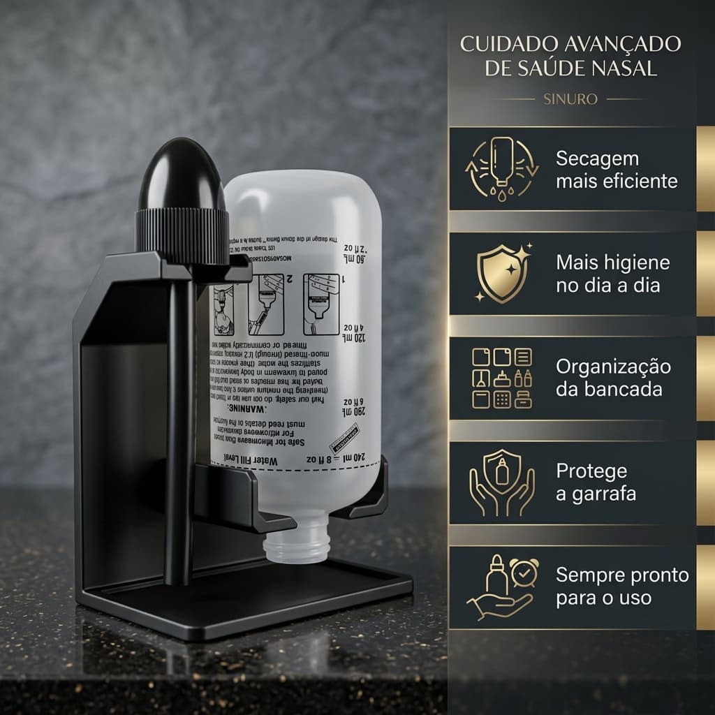 Suporte de Secagem para Garrafa de Lavagem Nasal 240ml NeilMed Sinus Rinse