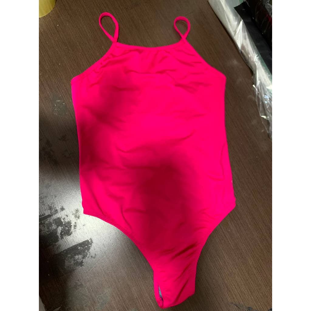 Maiô Feminino Cavado Recorte Costas Dupla Face Pink Verde Água Alças Finas Praia Piscina