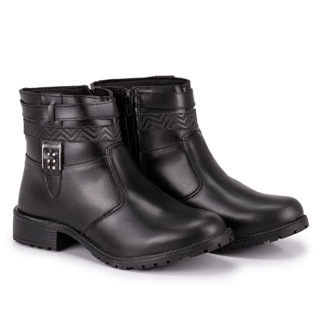 Bota Feminina Estilo Coturno Marrom com Detalhes Modernos Super Leve e Confortavel