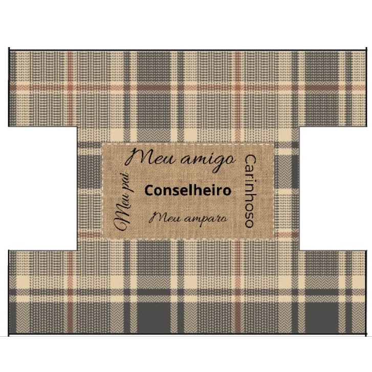 Recorte painel sublimado dublado Necessaire necesser estojo molde box masculino costura criativa artesanato dia pais