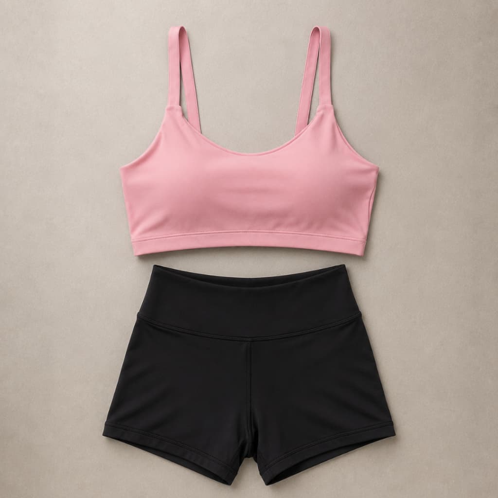 Conjunto Academia Feminino Top e Short Fitnes Zero Transparência Modelagem com Compressão Treino