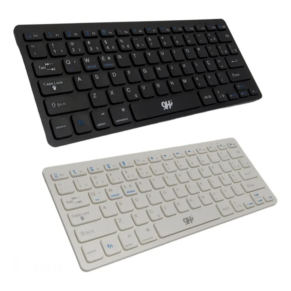 Mini Teclado Sem Fio H-704 Cor De Teclado Preto Idioma Inglês- Branco