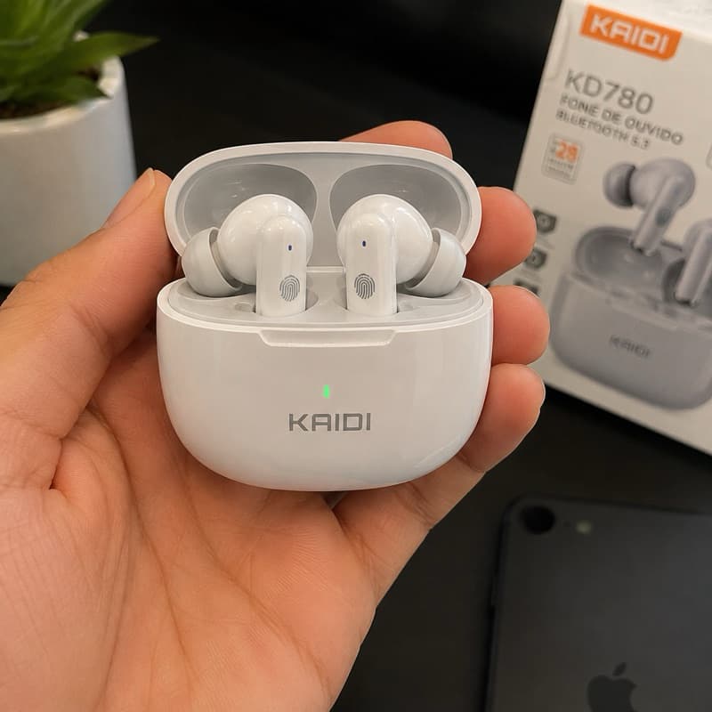 Fone Bluetooth Kaidi KD780 Original Bluetooth 5.3 Sem Fio Touch HiFi Android iPhone Até 28 Horas