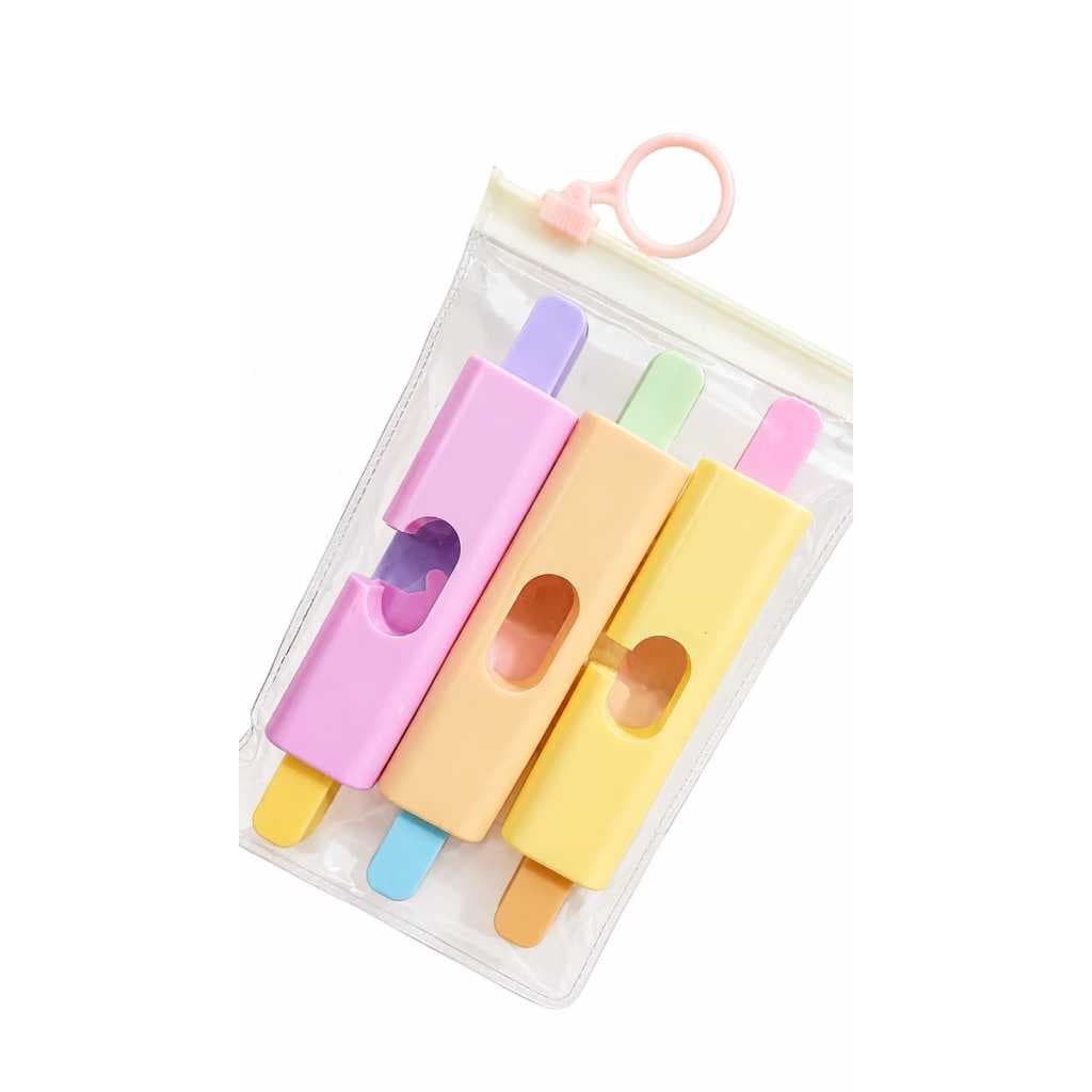 Conjunto Marca texto com 3 peçasCaneta Marca-Texto Caneta Marca-Texto Cubo Mágico de Bloqueio com duas cores