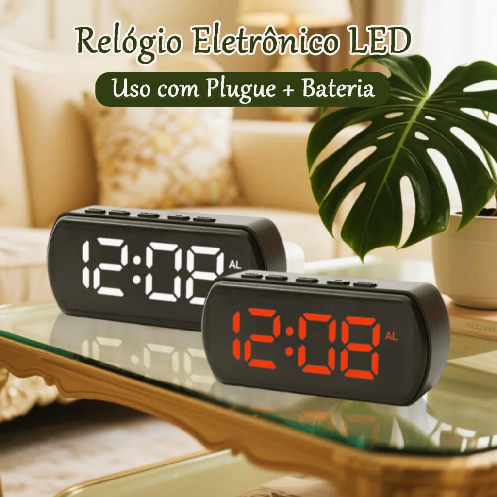 Relógio Led Digital De Mesa Portátil Despertador Temperatura A Funcionalidade De Alimentação Dupla